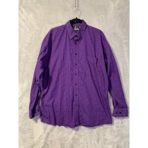 Panhandle‎ Mens Purple Paisley Print Long Sleeve Button Up Shirt Size Large